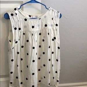 Black and white polka dot tank